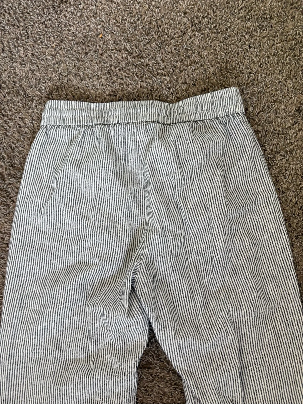 J Crew Striped Linen Cotton Blend Drawstring Pants Womens 2 Summer Beach